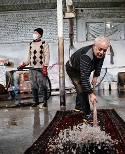 شستشوی سنتی قالی در قالیشویی برق آلستوم