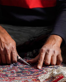 رفو گری قالی در قالیشویی برق آلستوم
